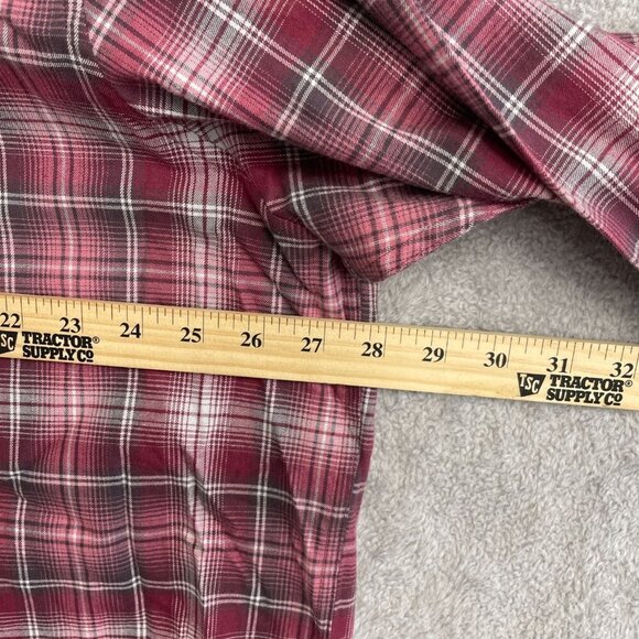 NWOT Blake Shelton Lands' End Men's XXL Plaid Button-Up Shirt Red & White - Picture 4 of 7